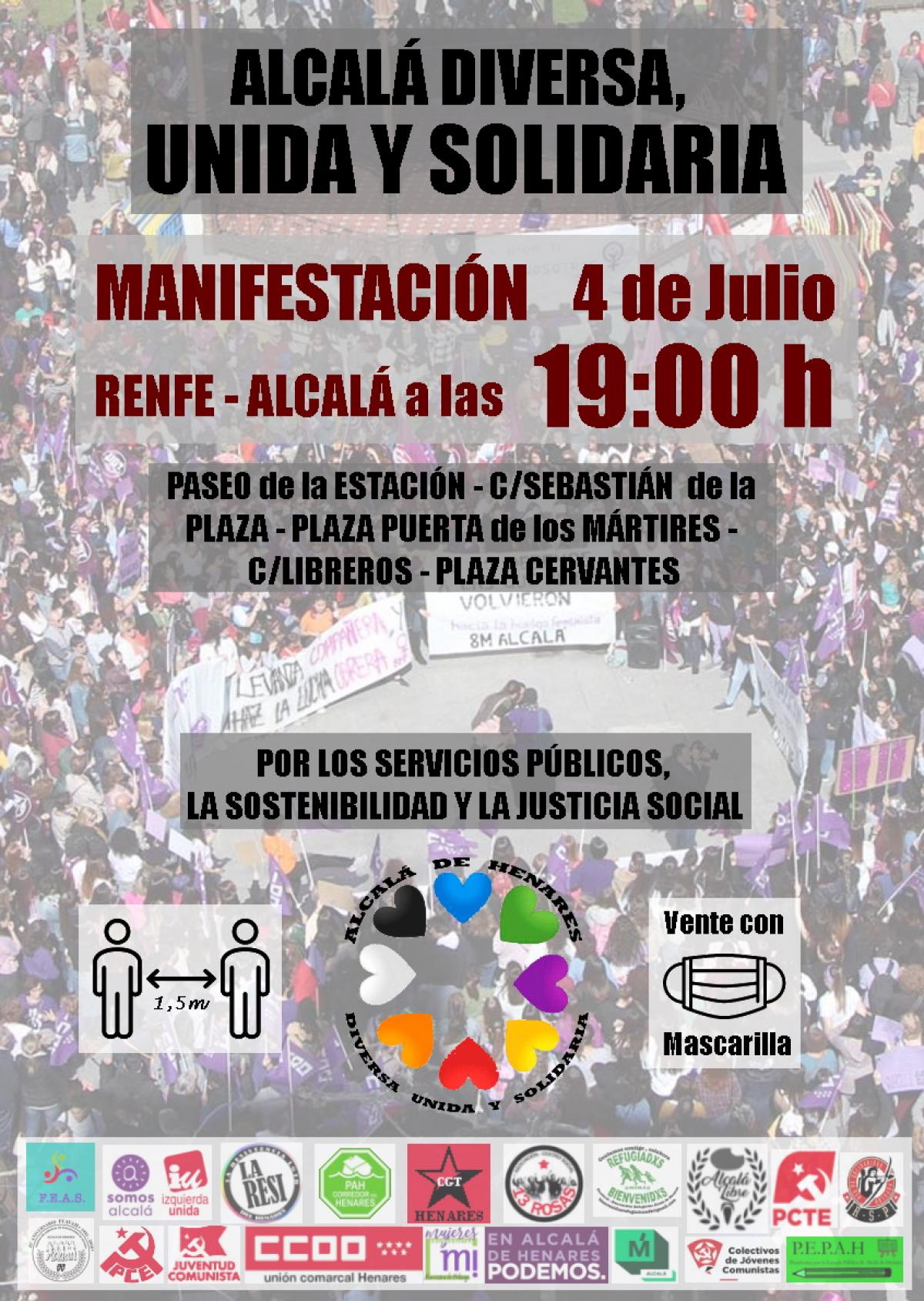 CCOO Henares apoya la manifestacin por una : Alcal Diversa, Unida y Solidaria