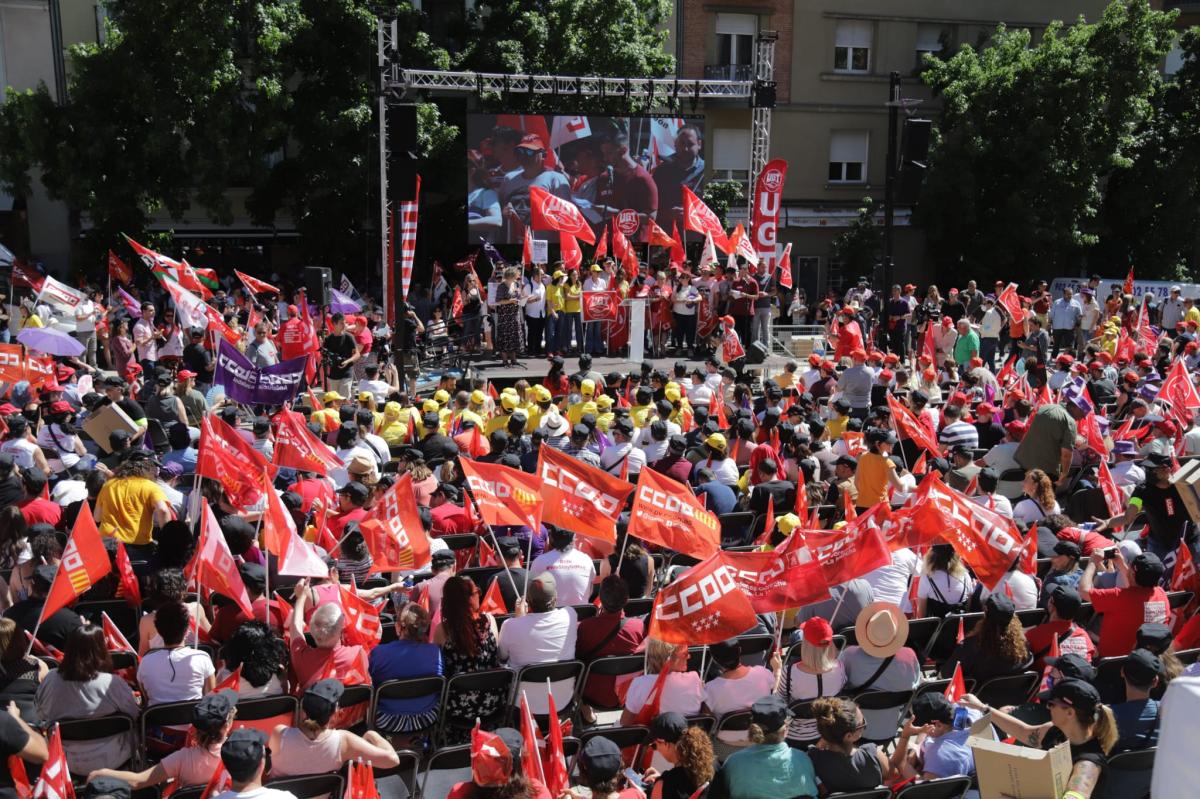Concentracin de sindicalistas en Madrid