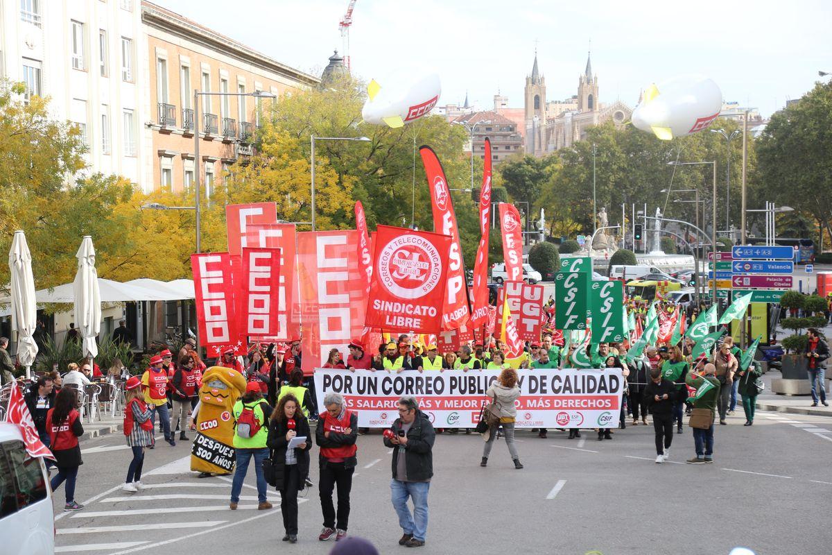 Movilizacin de la plantilla de Correos en Madrid 14-11-2018
