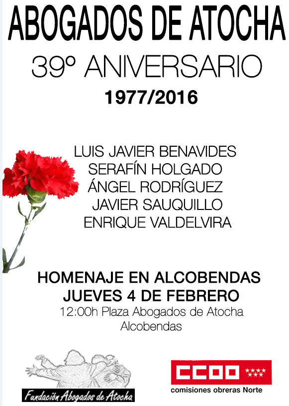Homenaje a los Abogados de Atocha en Alcobendas