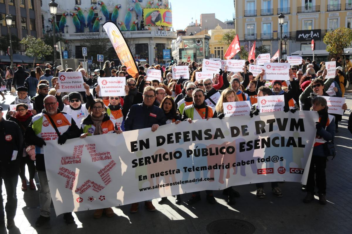 Manifestacin en defensa de la radio televisin pblica madrilea