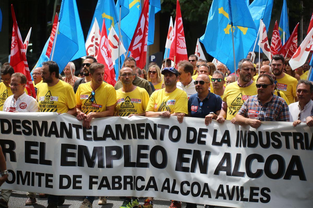 Manifestacin de la plantilla de Alcoa en Madrid, 24-6-2019