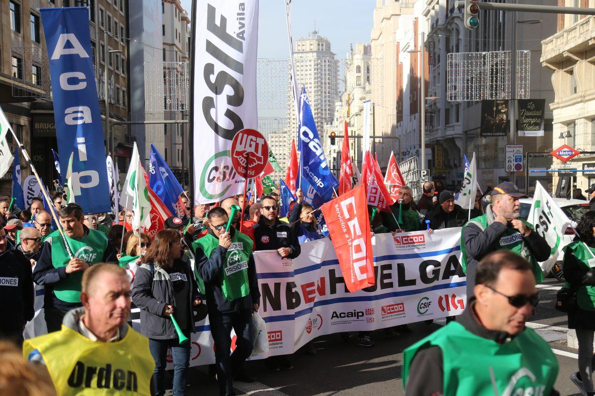Manifestacin de funcionarixs de prisiones en Madrid