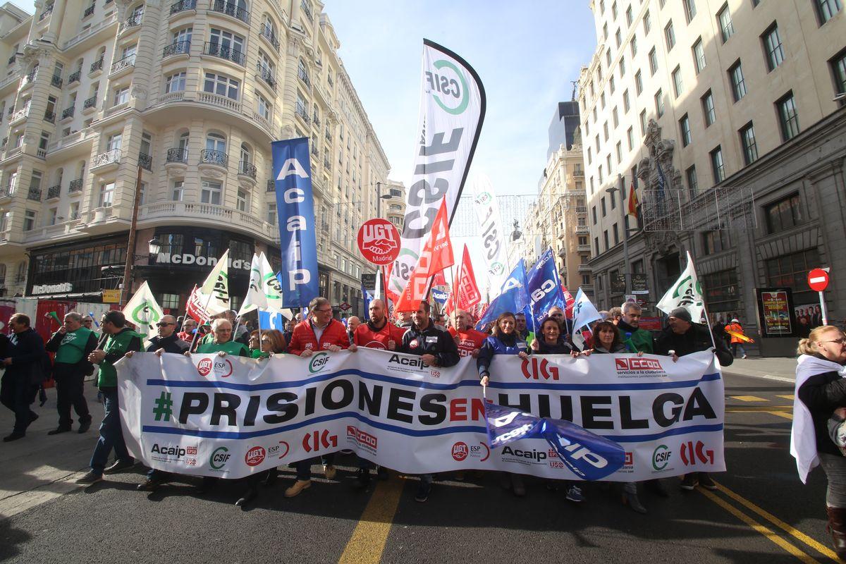 Manifestacin de funcionarixs de prisiones en Madrid