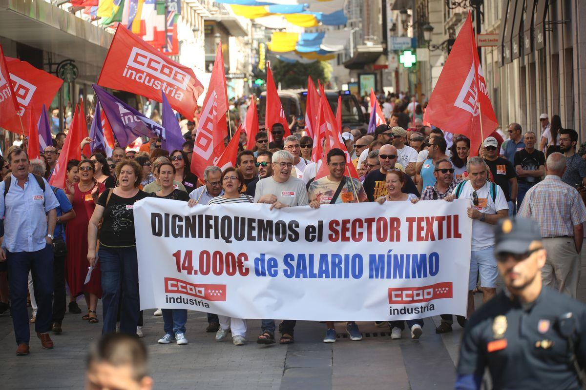 Huelga y manifestacin del sector textil de Madrid
