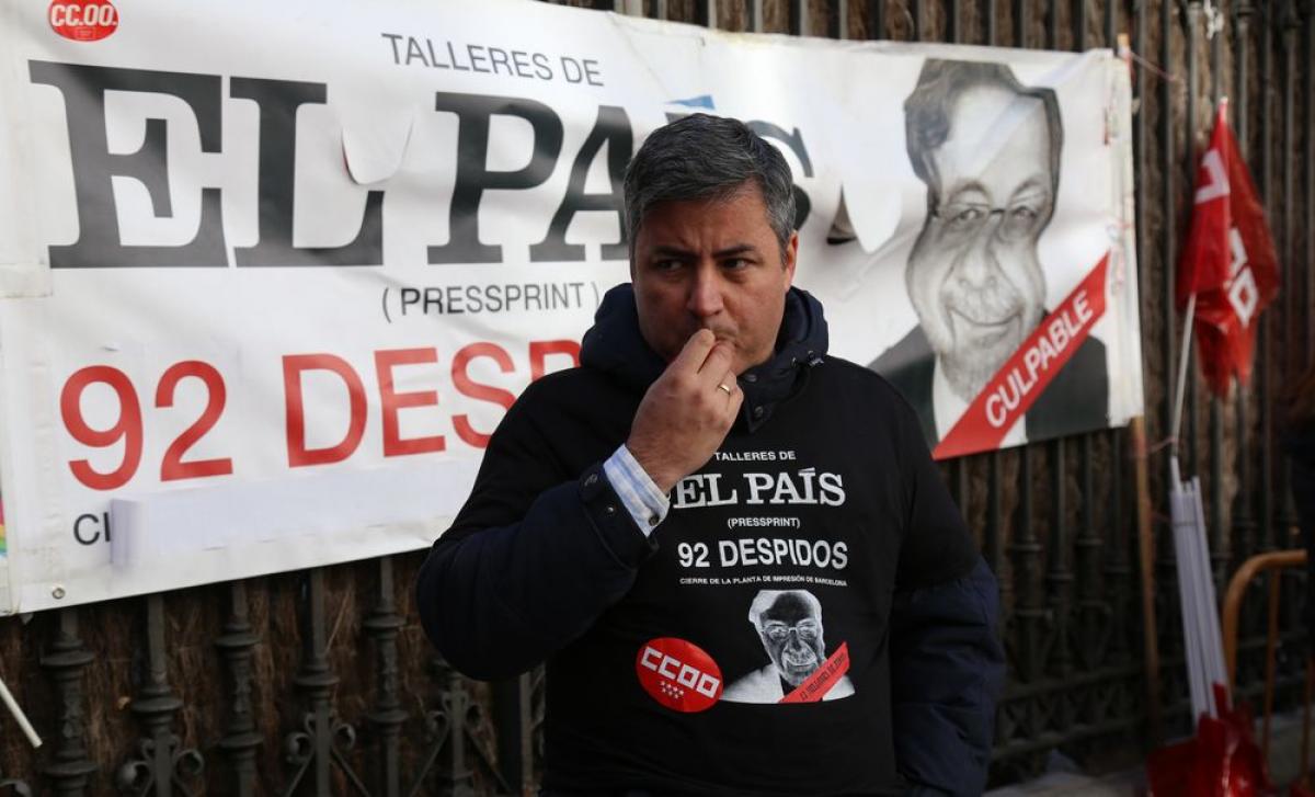 Noviembre. Protesta de la plantilla de Press Print, imprenta de El Pas, contra el cierre de la empresa