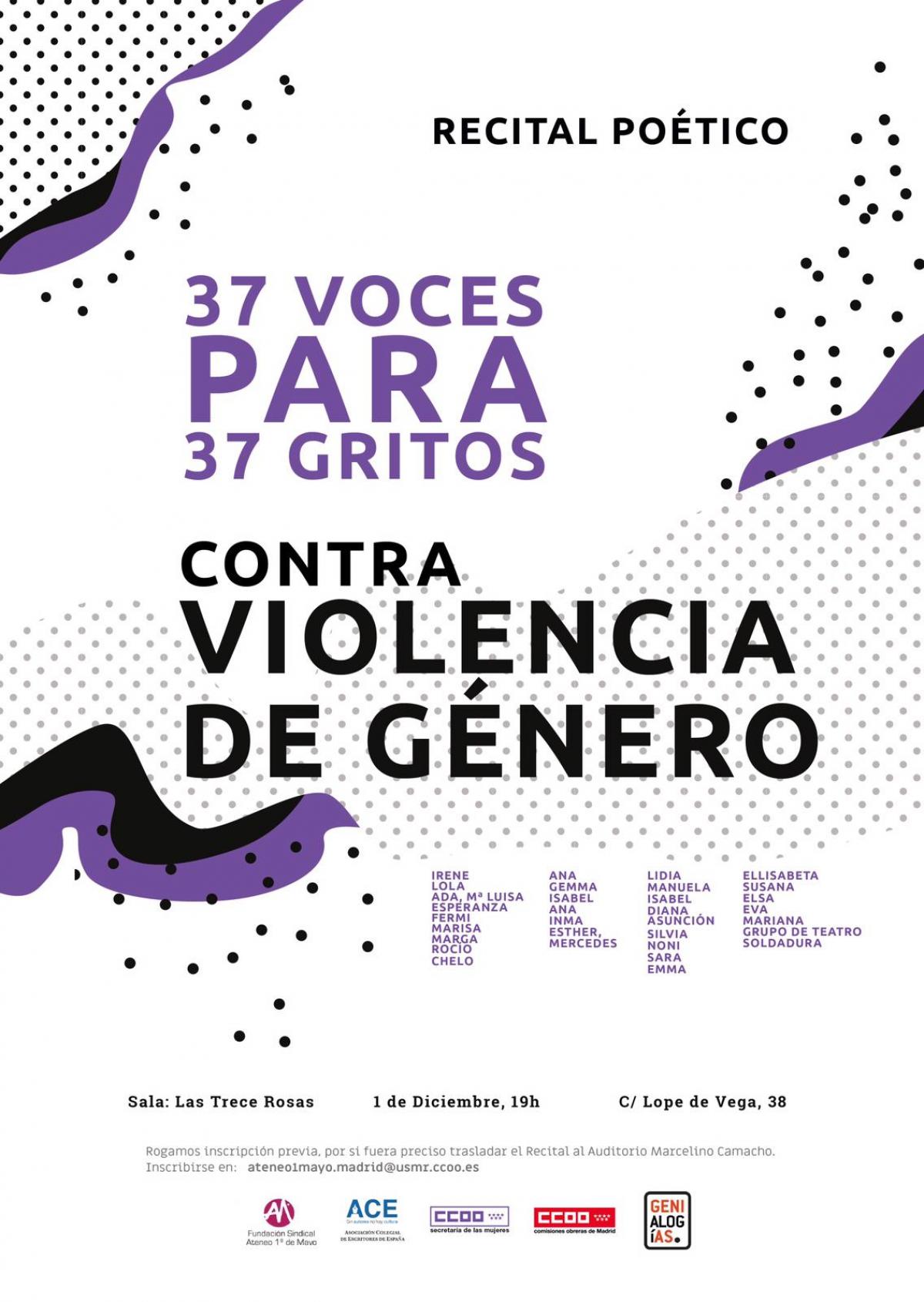 37 voces para 37 gritos contra la violencia de género