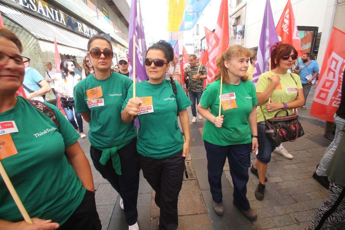 Huelga y manifestación del sector textil de Madrid