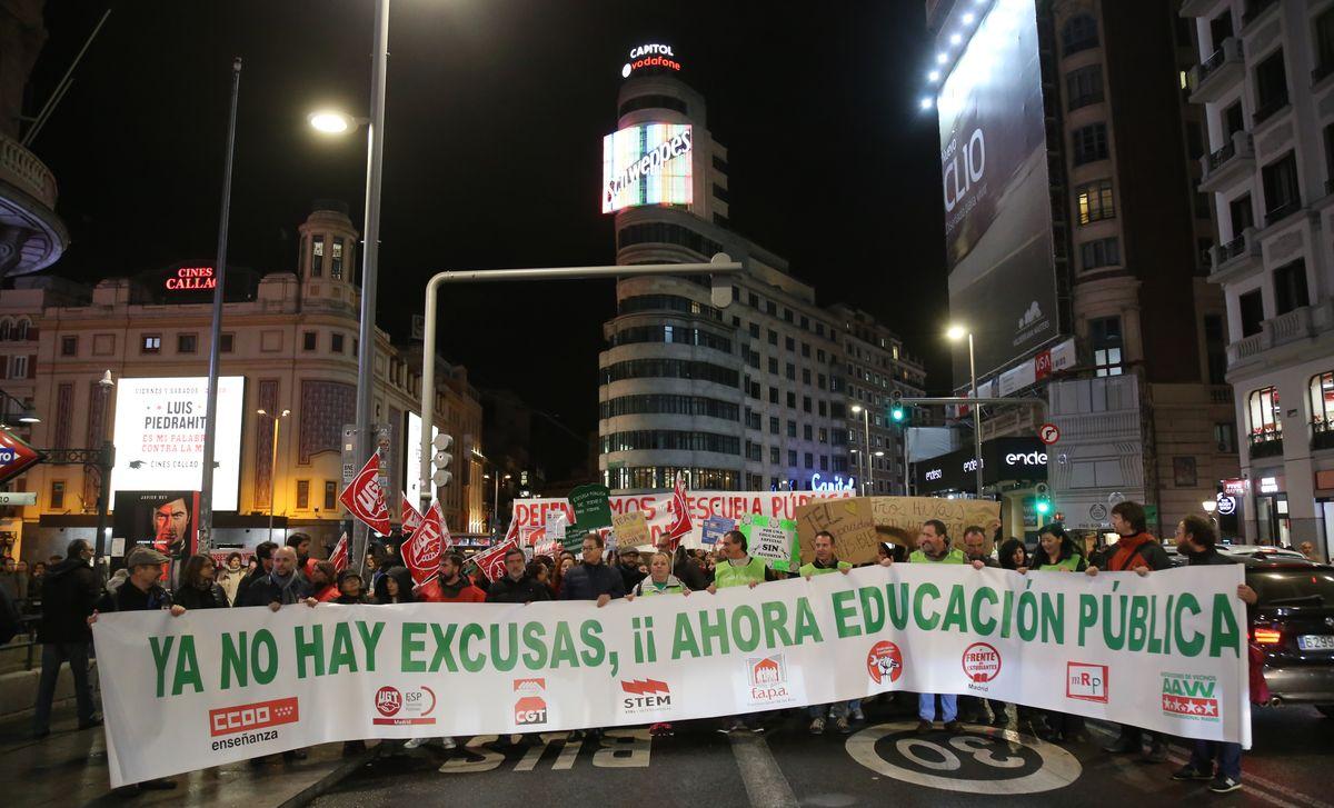 La Plataforma Regional por la Escuela Pública se manifiesta en Madrid para reclamar más recursos para la atención a la diversidad en los centros educativos