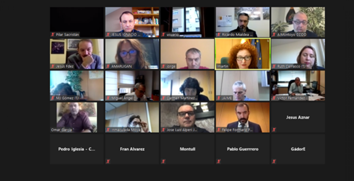 Pantallazo de la reunión de la Comisión de seguimiento del acuerdo marco de la Minería del Carbón 2019 - 2027