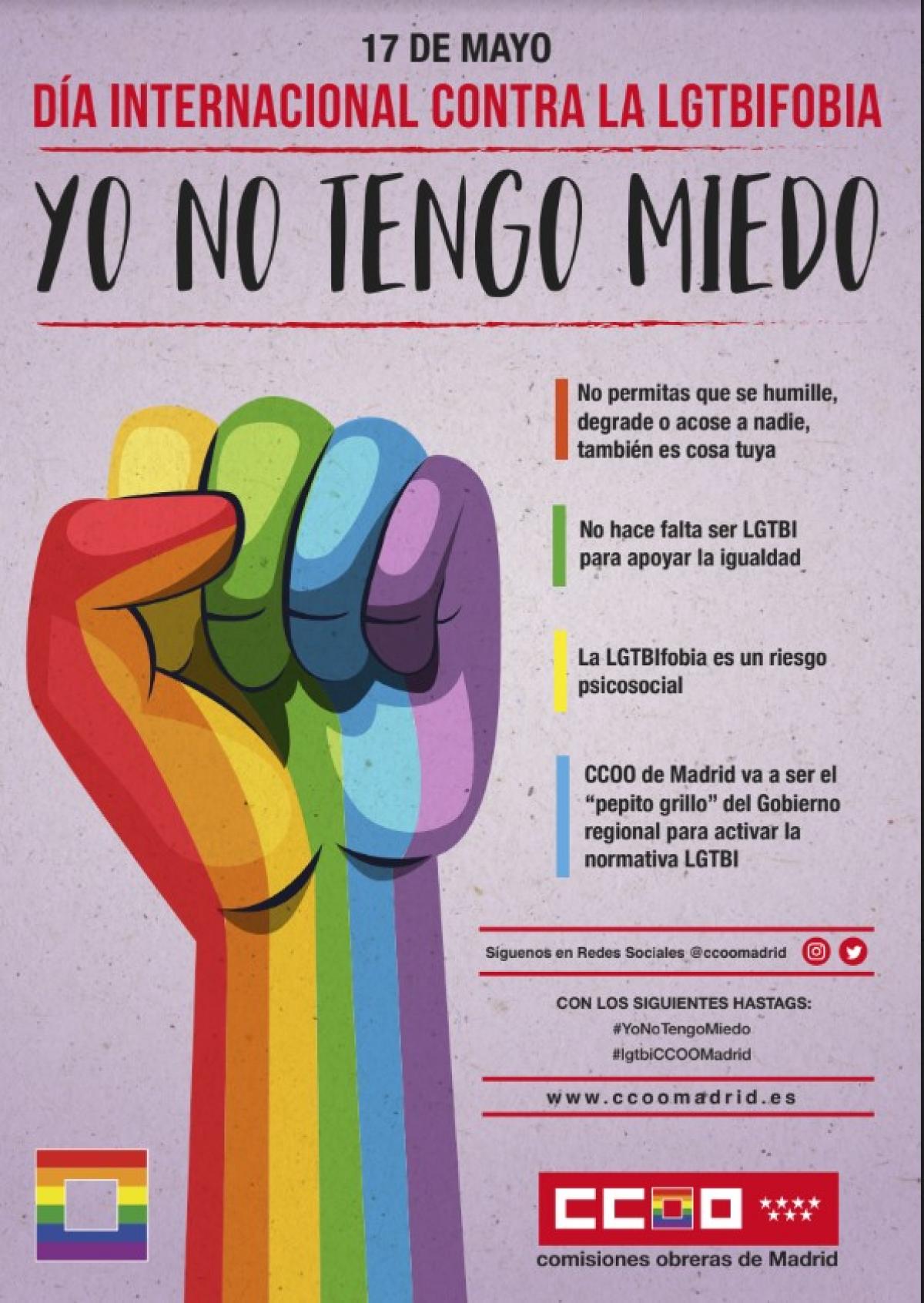 CCOO reivindica centros de trabajo libres de discriminación hacia el colectivo LGTBI