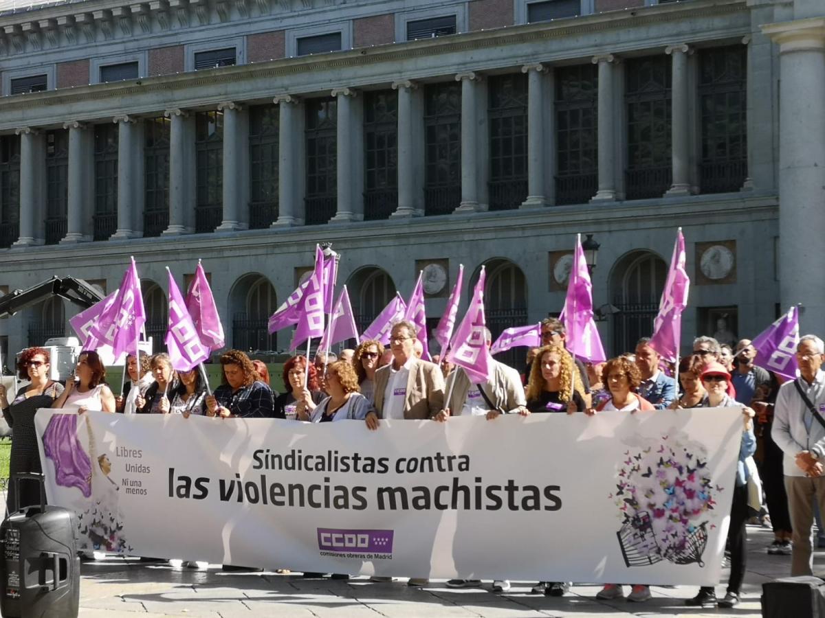 CCOO ha vuelto a concentrarse en Madrid para rechazar la violencia machista