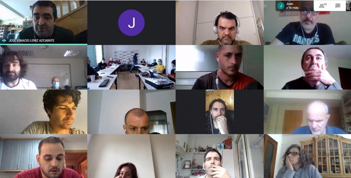 Reunión telemática de sindicalistas de CCOO en Michelin