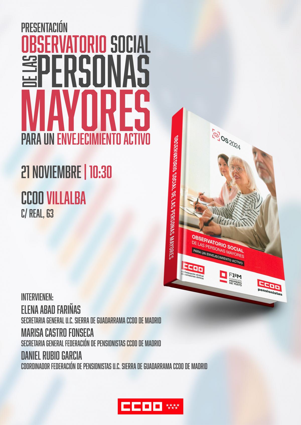 Cartel Observatorio Social de las Personas Mayores en Villalba