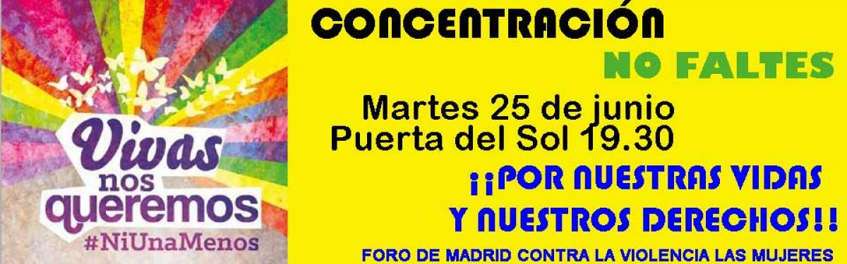 Concentración contra el terrorismo machista en Madrid
