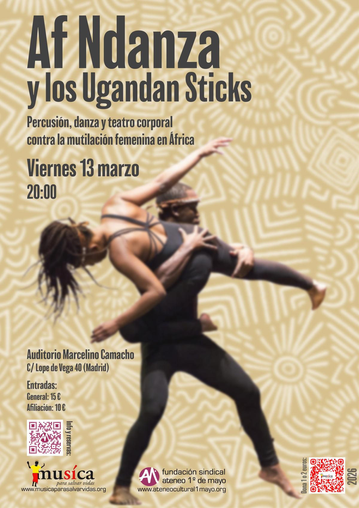Cartel espectáculo Af Ndanza y los Ugandan Sticks