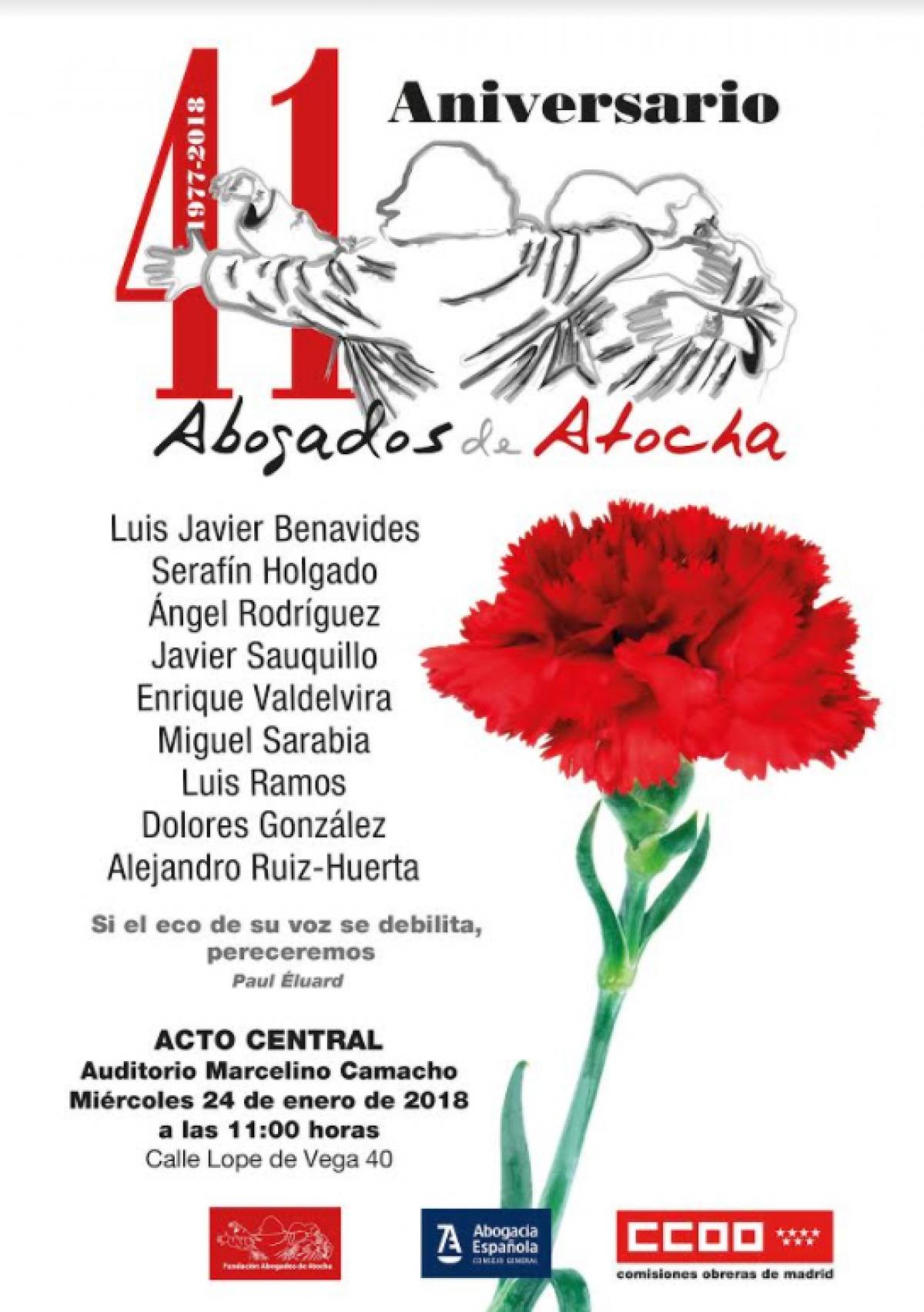 41 aniversario de los Abogados de Atocha