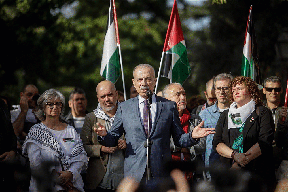 Protesta frente al Niño Jesús para exigir que se cumpla el plan de paz y el fin de la ocupación de Palestina