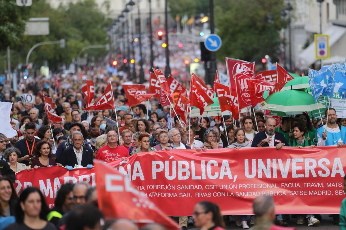 Manifestación por una sanidad madrileña pública, de calidad y universal