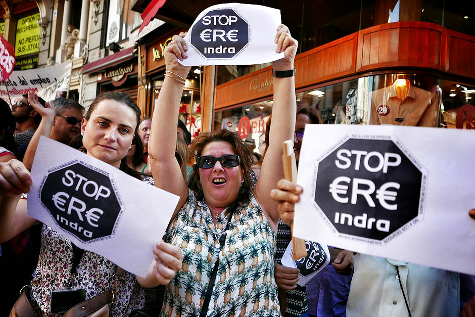 La plantilla de Indra protesta en Madrid contra el ERE