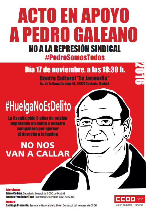Acto Apoyo Pedro Galeano Henares