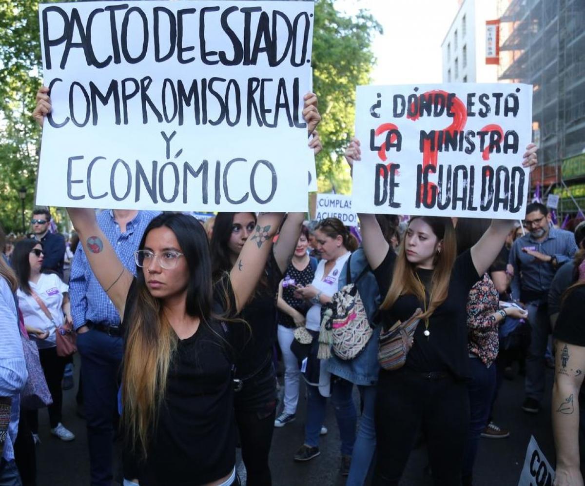 Manifestaci�n feminista en Madrid el d�a 16 de mayo de 2018