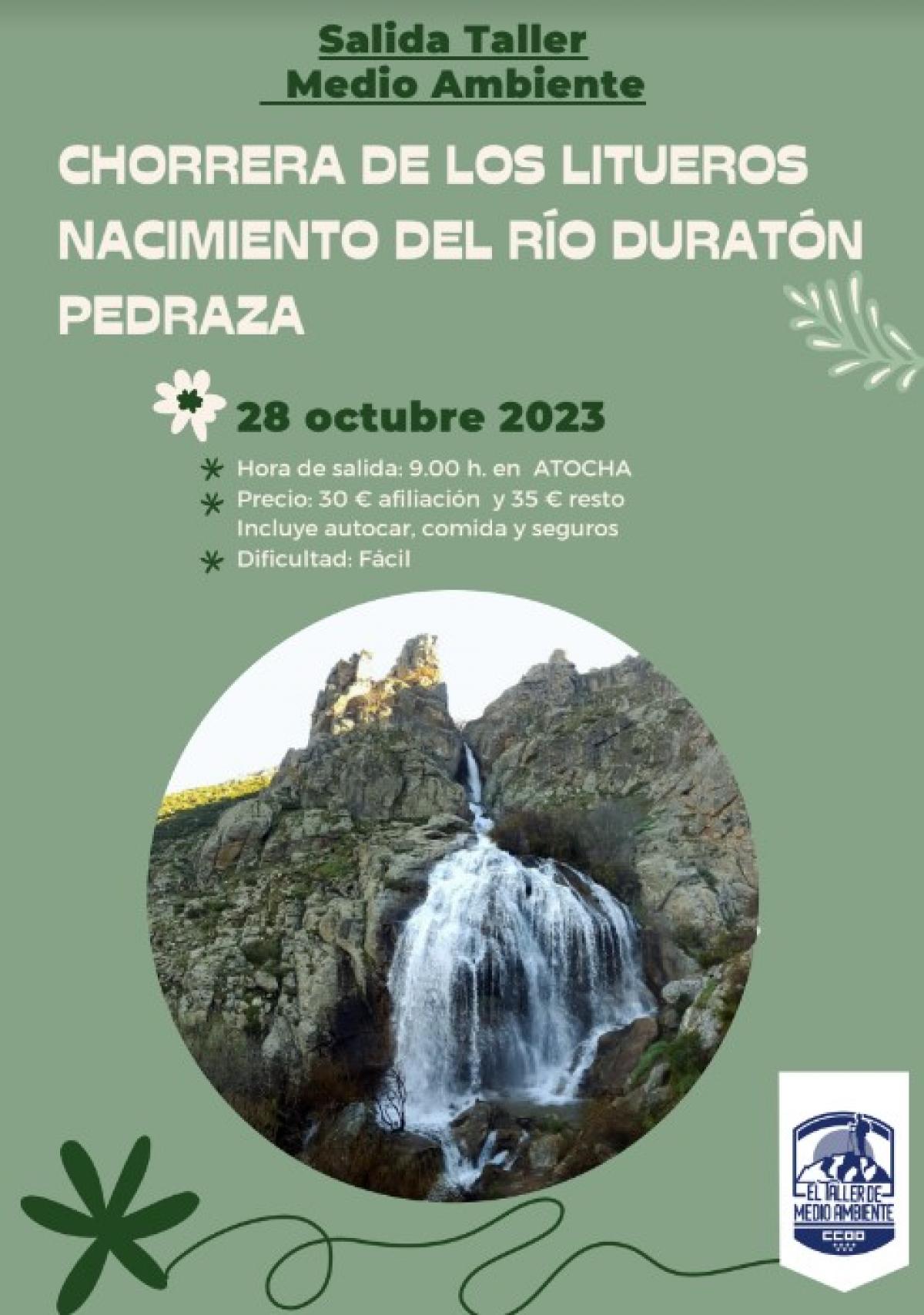 Salida del Taller de Medio Ambiente a la Chorrera de los Litueros, nacimiento del Río Duratón, Pedraza