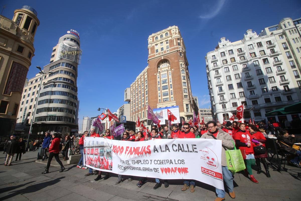 Manifestaci�n en el centro de Madrid