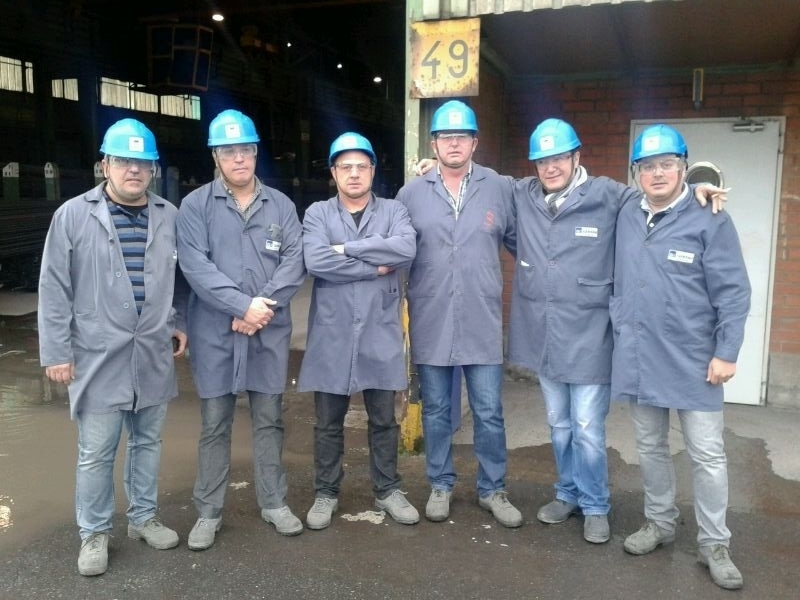 La delegación de Industria de CCOO durante su visita a Gerdau Basauri