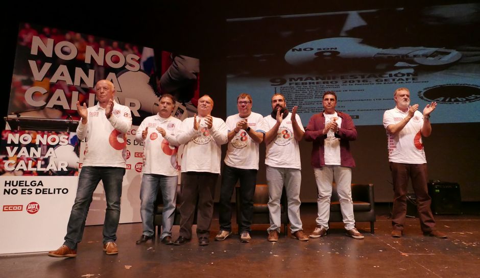 Getafe con "Los 8 de Airbus" en defensa del derecho de huelga
