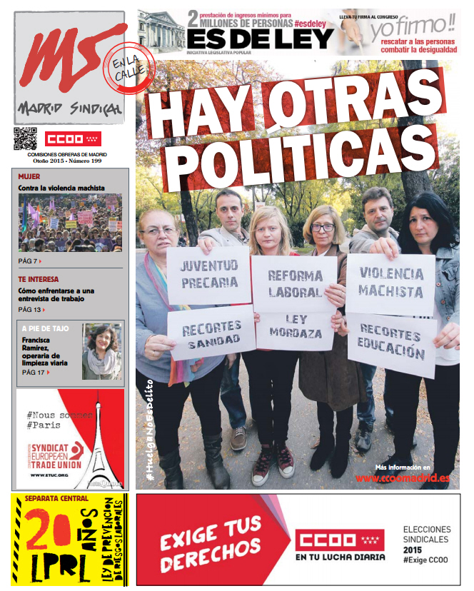 Madrid Sindical nº 199, otoño 2015