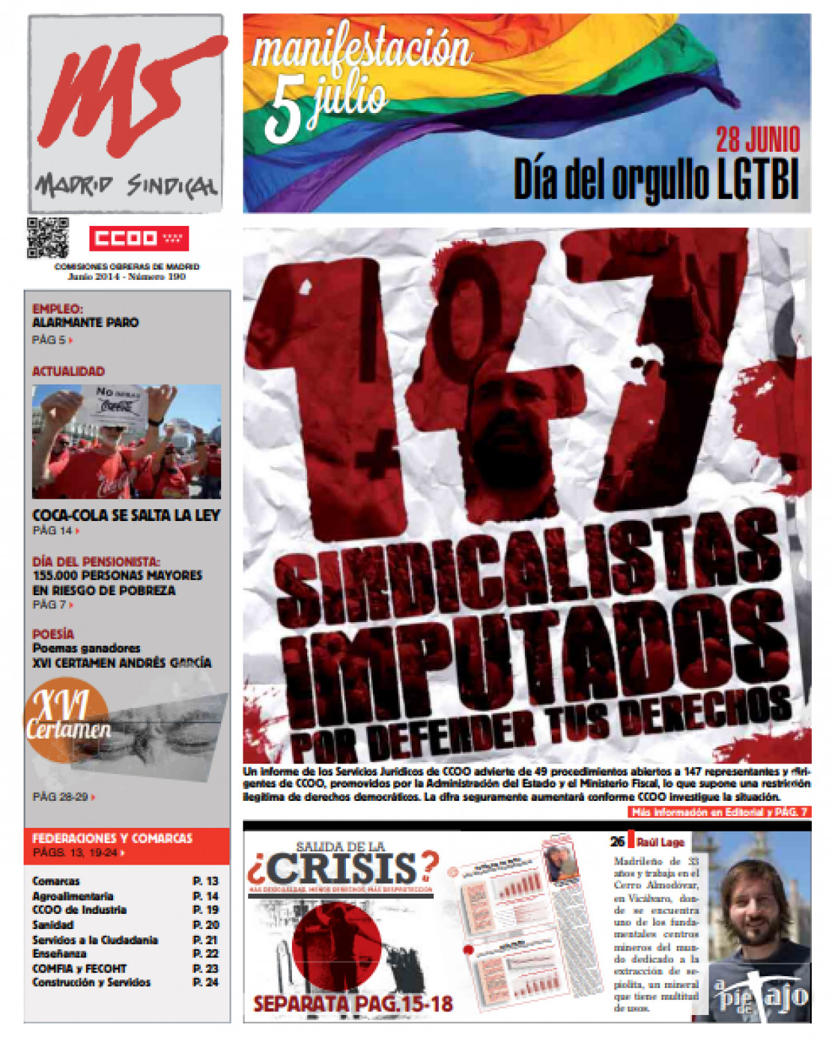 Madrid Sindical n 190, Junio 2014