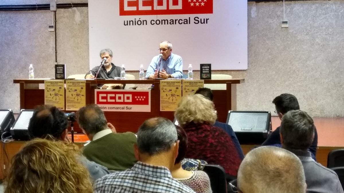 Debate en la Comarca Sur de CCOO Madrid sobre los impuestos y la fiscalidad en periodo electoral