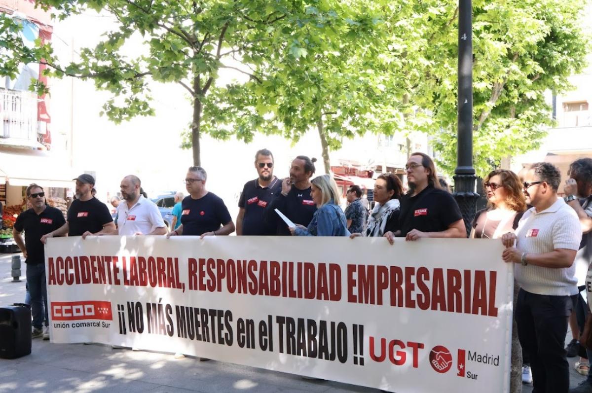 Concentración en Leganés para denunciar una semana trágica de muertes en el trabajo