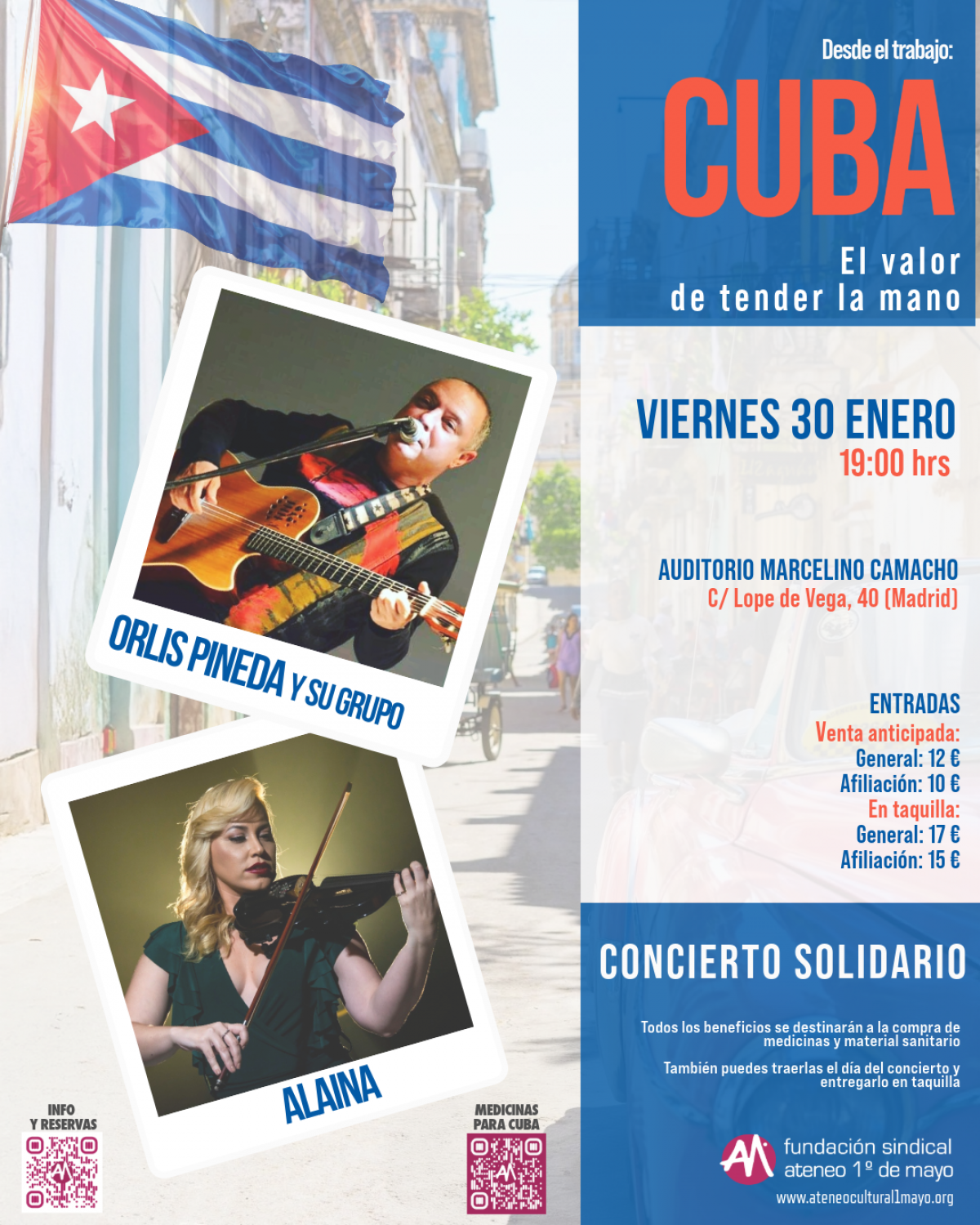 Cartel concierto solidario CUBA (enero 2026)