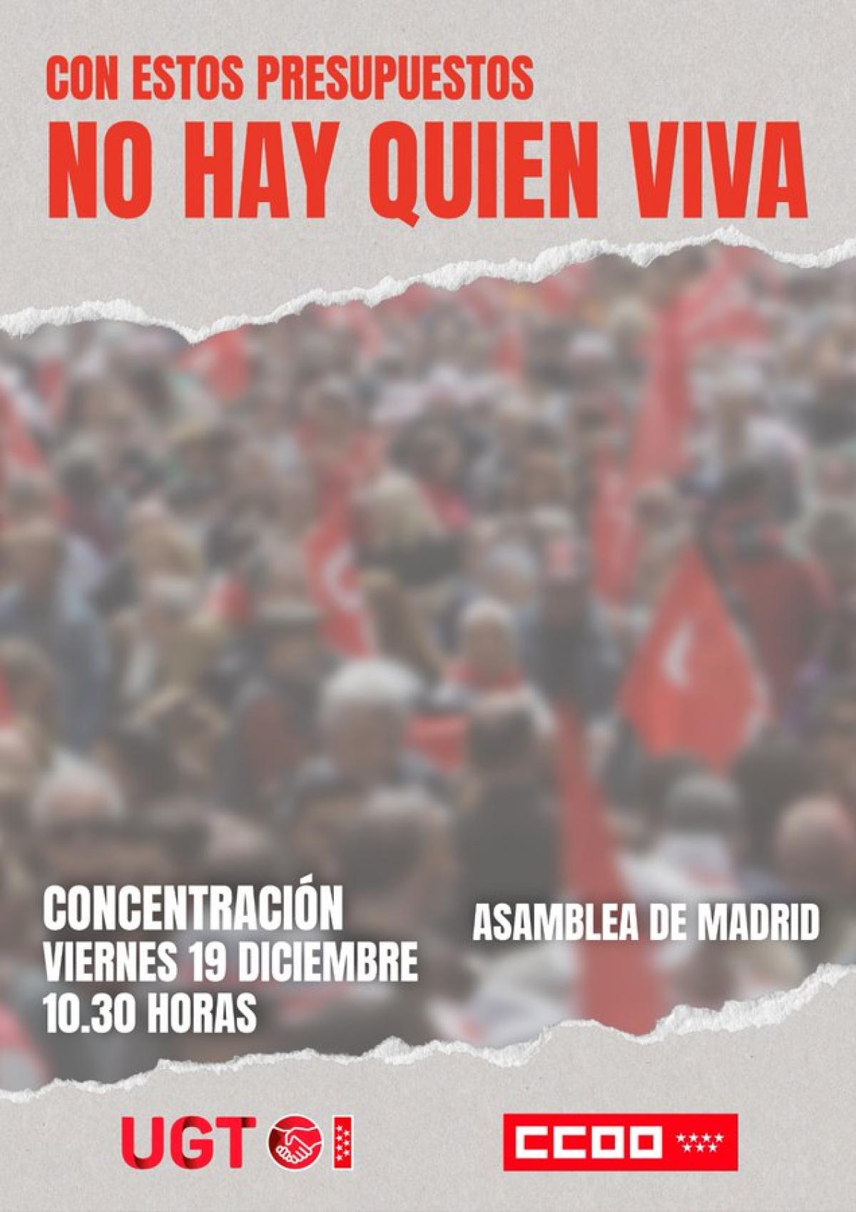 "Con estos presupuestos no hay quien viva"