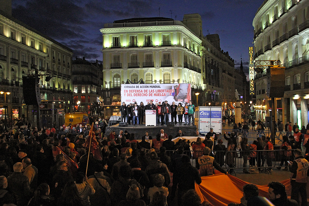 Manifestaci�n por el derecho de huelga, por las libertades y contra la Ley Mordaza, febrero 2015