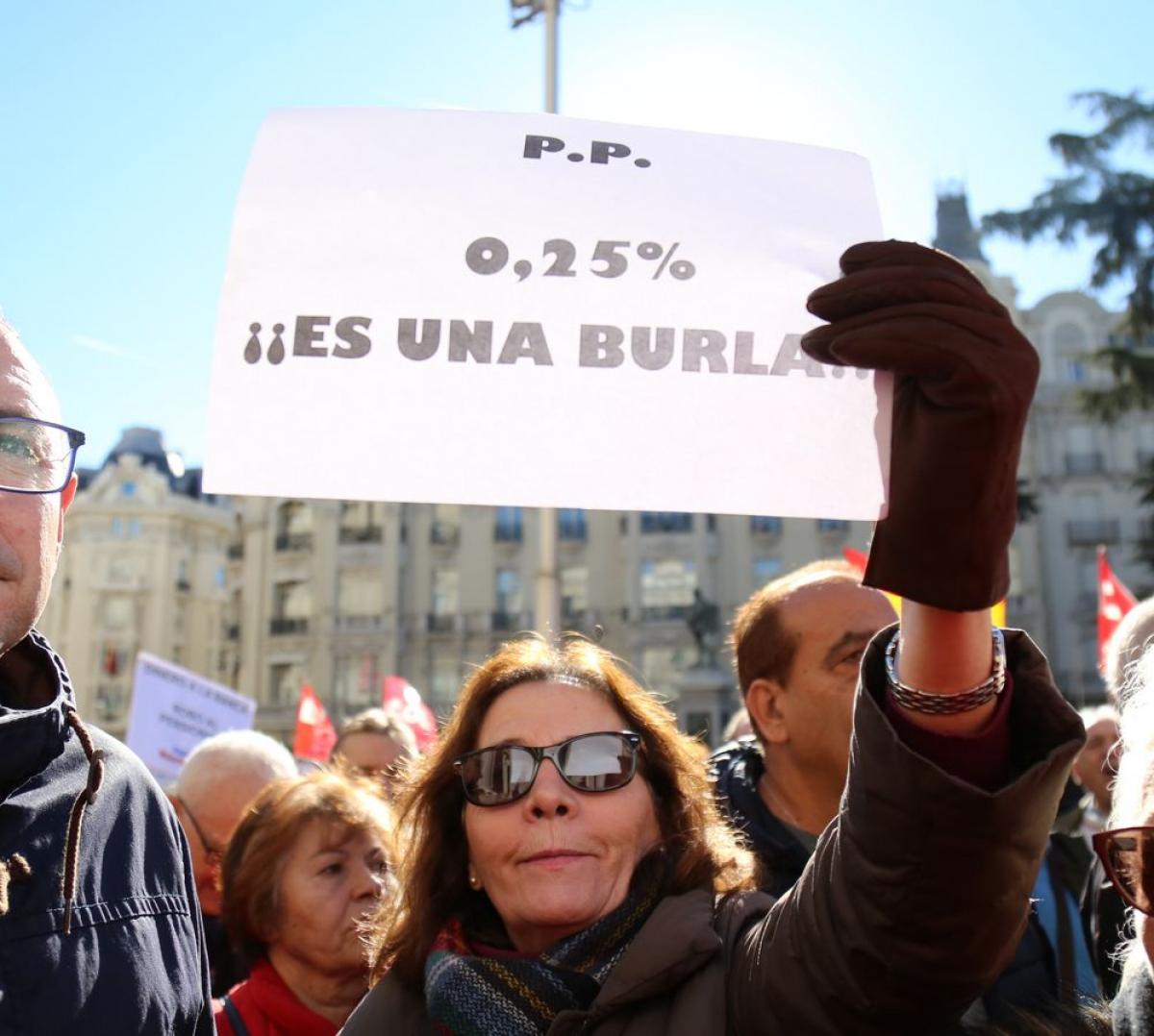 Concentración de pensionistas en Madrid