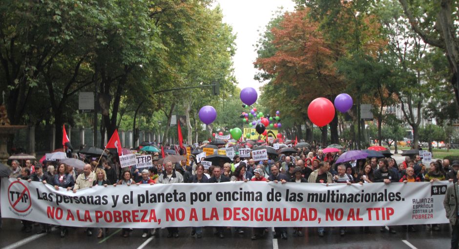 Manifestación contra la pobreza y contra el TTIP el 17 octubre en Madrid