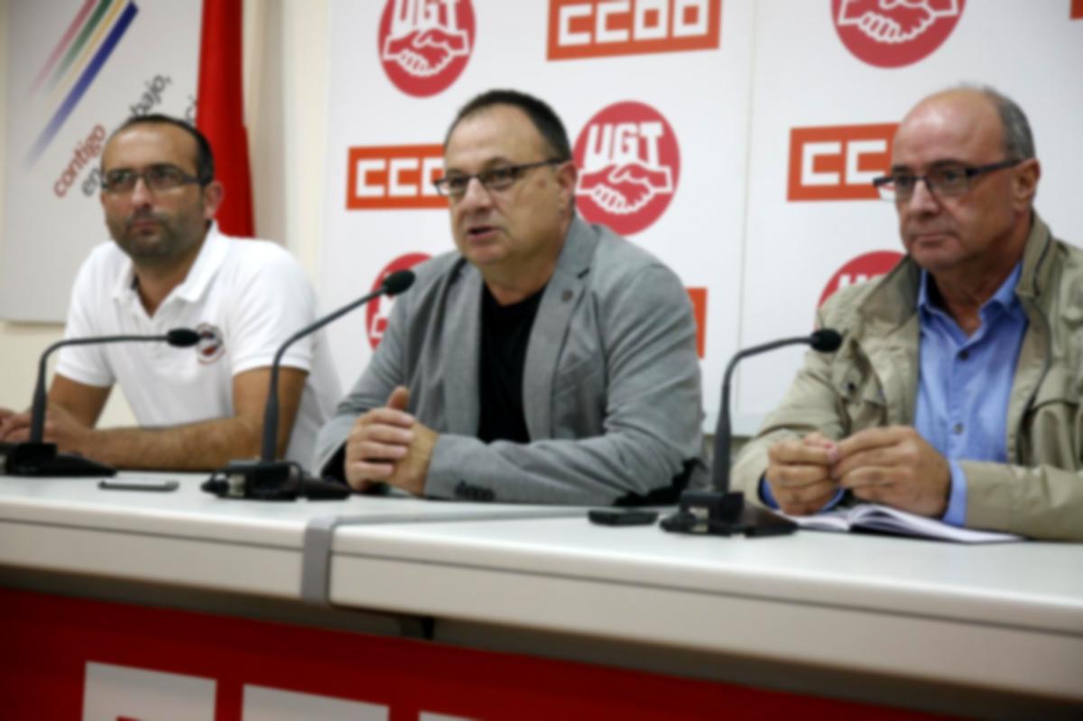 Agustín Martín, secretario general de CCOO de Industria, en la rueda de prensa de esta mañana