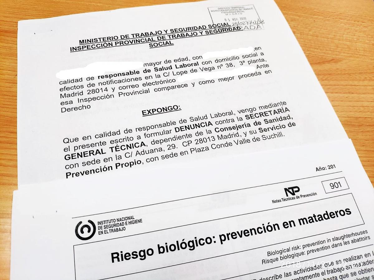 La Comunidad de Madrid lleva m�s de tres a�os sin entregar equipos de protecci�n individual a los y las veterinarios oficiales de los mataderos