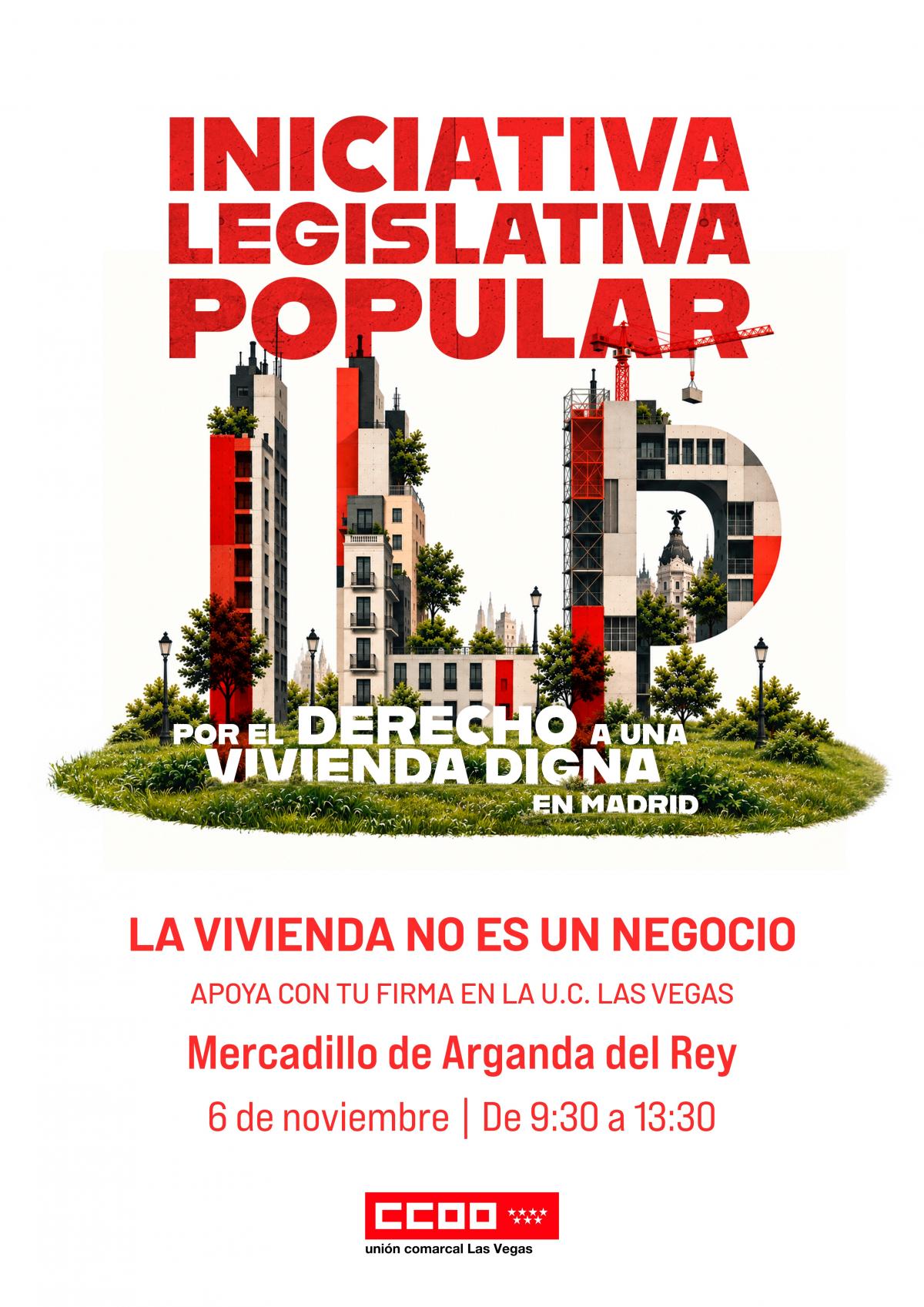 Iniciativa Legistativa Popular, firma en el mercadillo de Arganda del Rey