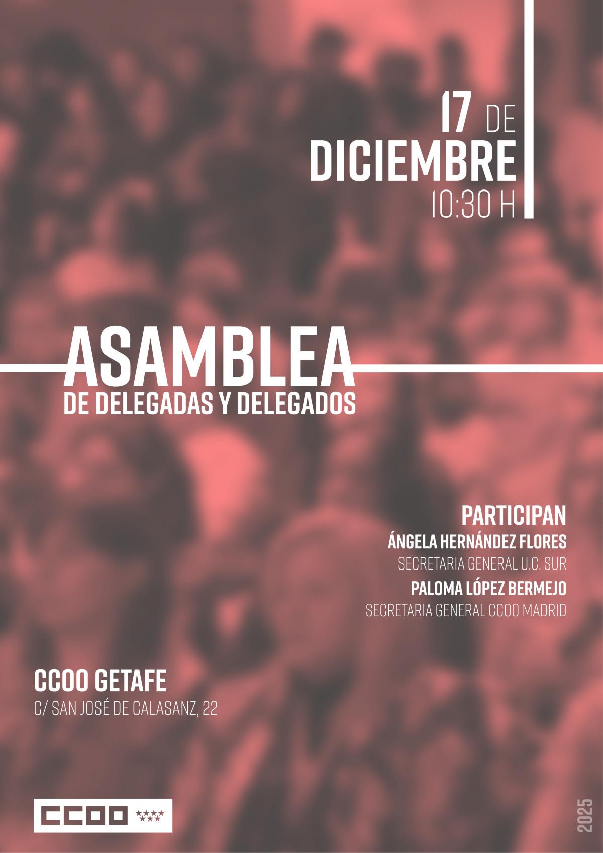 Asamblea delegadas y delegados Comarca Sur de CCOO Madrid