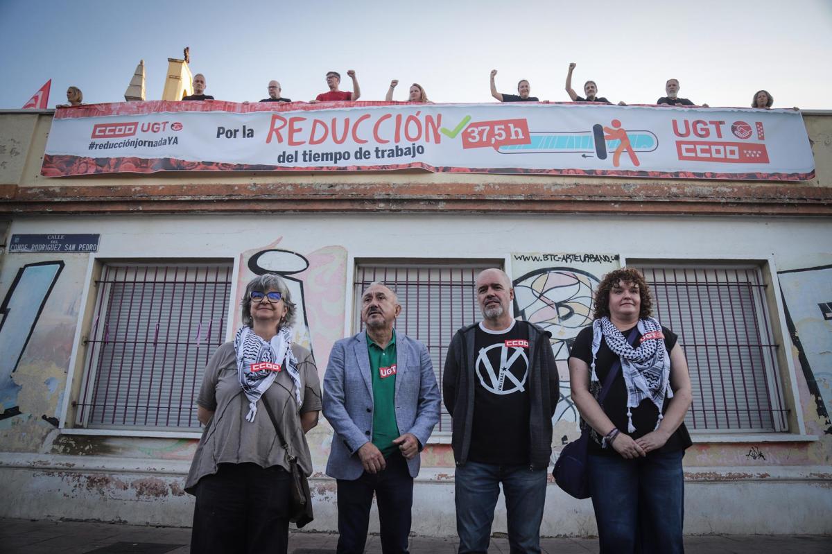 Septiembre 2025. Encierro en la iglesia San Carlos Borromeo de Vallecas, campaña por la reducción de tiempo de trabajo por ley