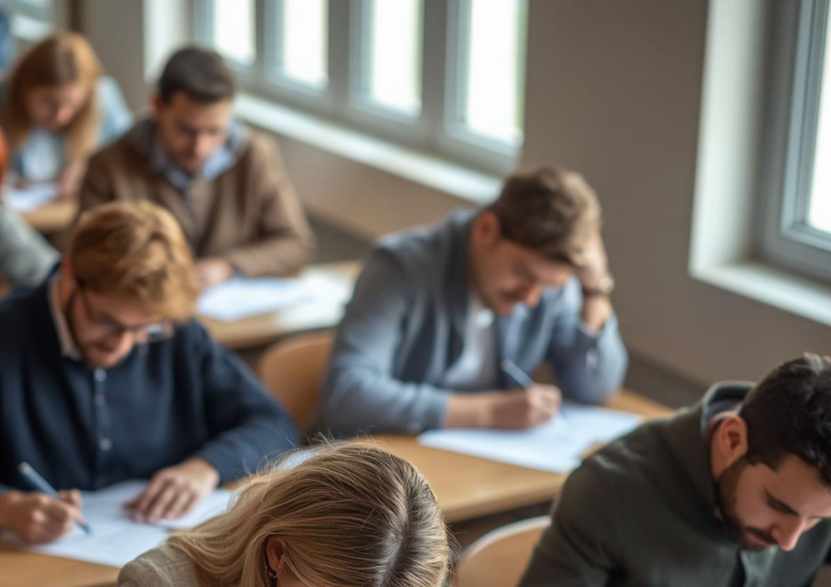 Alumnos realizando oposiciones a docentes en la Comunidad de Madrid