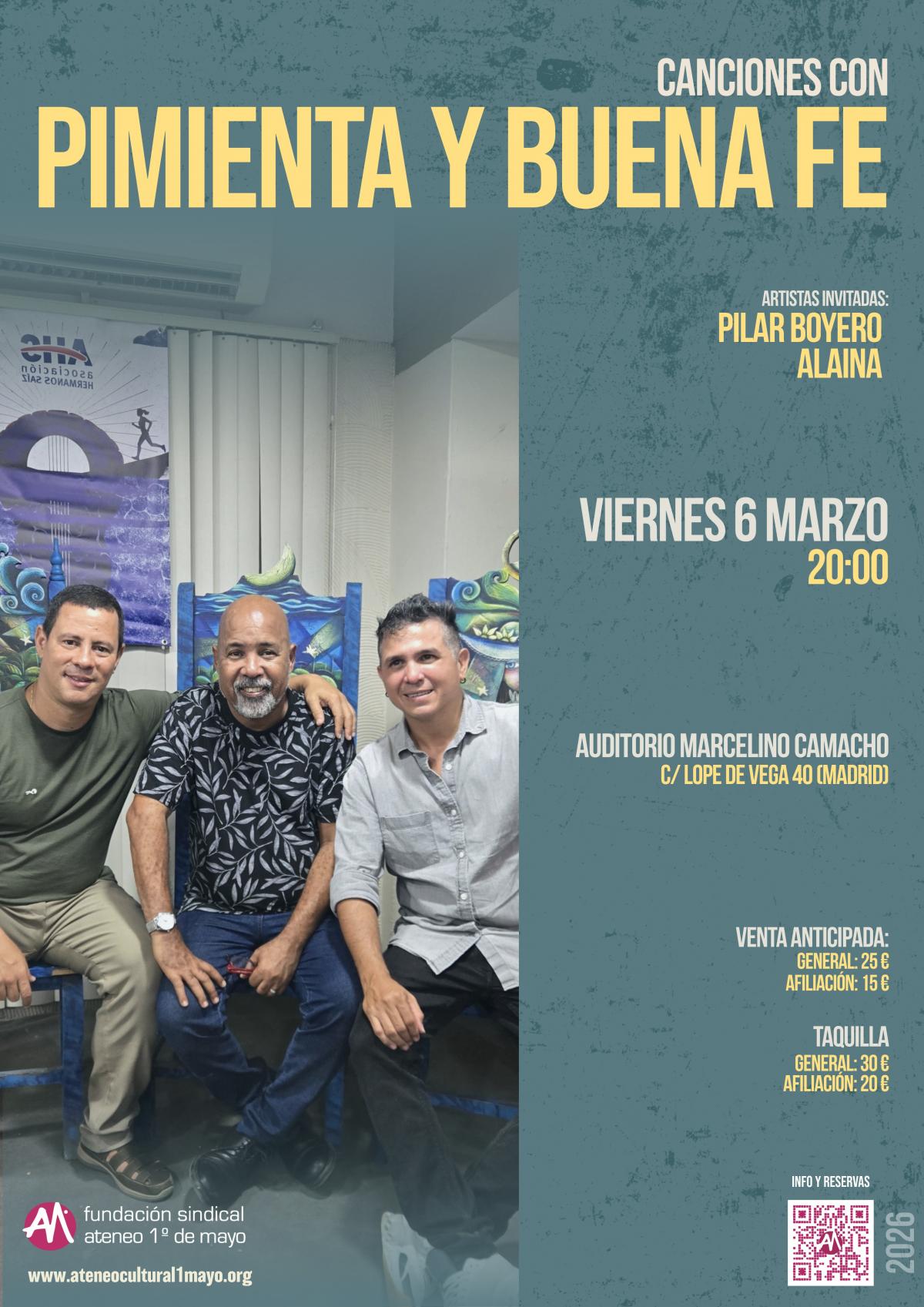 Cartel Concierto Pimienta y Buena Fe