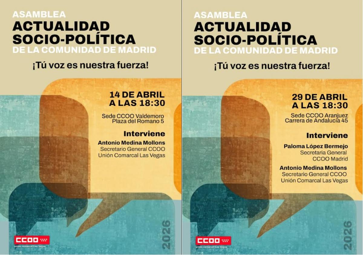 Asambleas actualidad socio-política CCOO Madrid Las Vegas