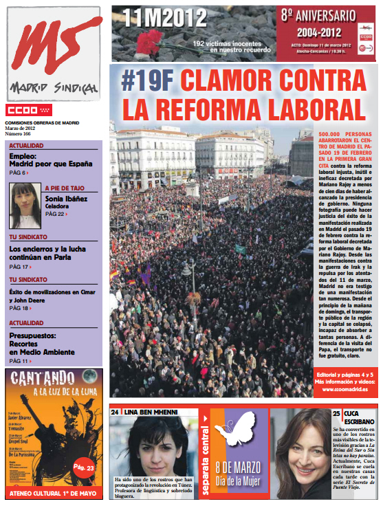 Madrid Sindical nº 166, Marzo 2012