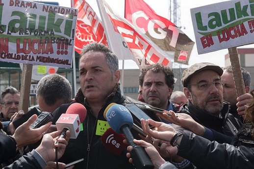 Concentración de trabajadores de Lauki