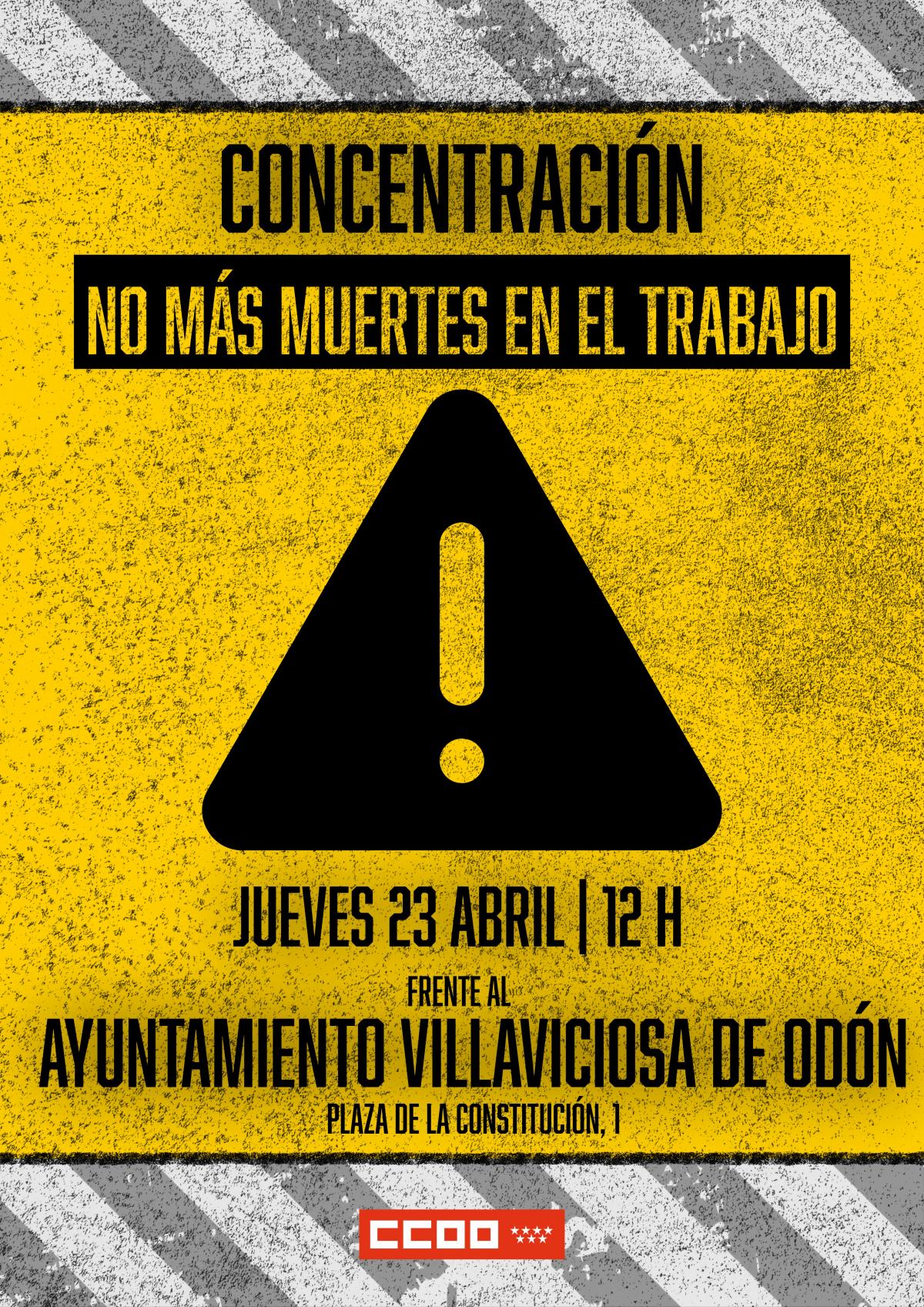 Concentración por accidente laboral mortal en Villaviciosa de Odón